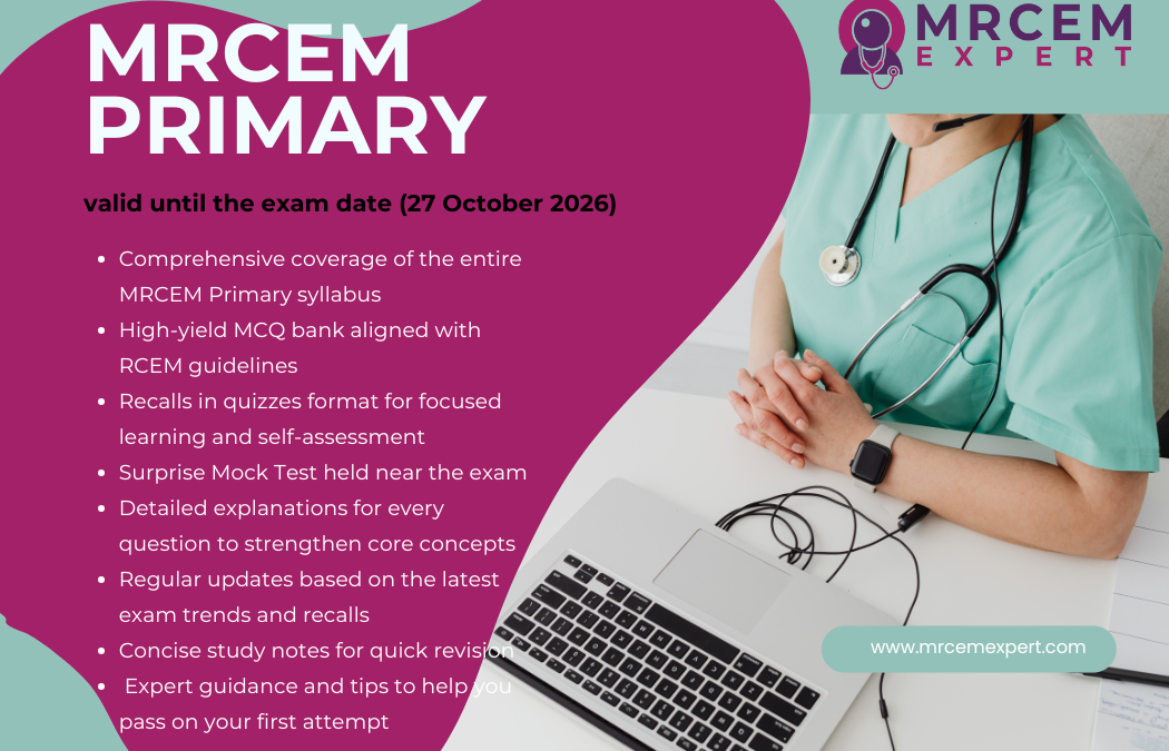 Mrcem Primary Complete Course ,High Yield Stuff and Questions Bank ( For Diet ii Late 2026)