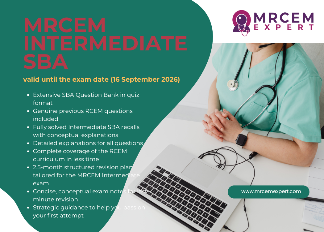 MRCEM INTERMEDIATE SBA ( Complete Course Guide With Question bank) For Diet 2 Late 2026
